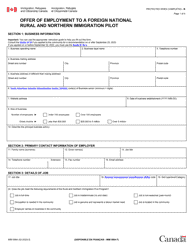 Form IMM5984 Offer of Employment to a Foreign National - Rural and Immigration Pilot - Canada