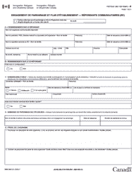 Document preview: Forme IMM5663 Engagement De Parrainage Et Plan D'etablissement - Repondants Communautaires (RC) - Canada (French)