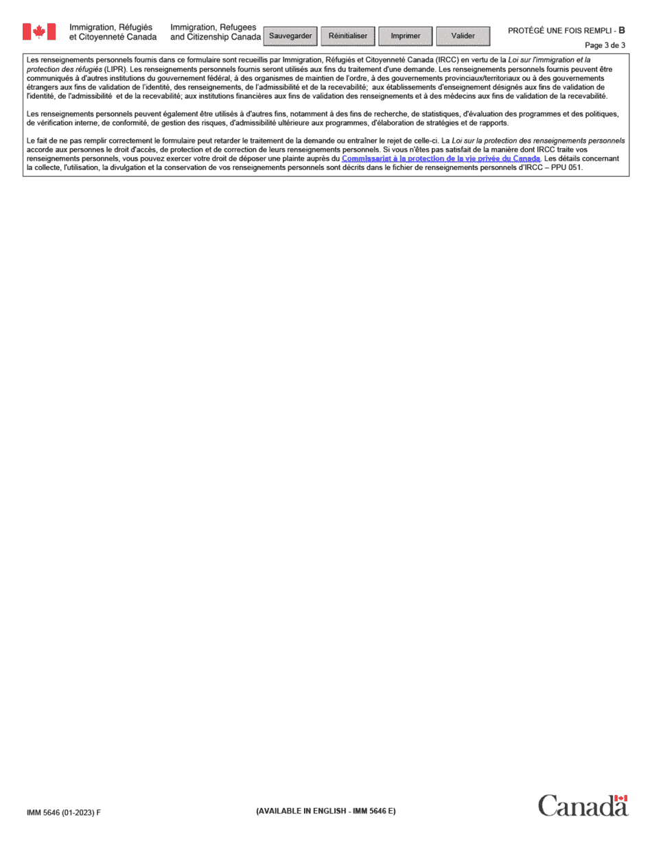 Forme IMM5646 Declaration Du Gardien - Canada (French), Page 3