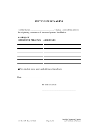 Form CC16:2.125 Denial of Intrastate Transfer and Certificate of Mailing - Nebraska, Page 2