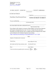 Document preview: Form CC16:2.16 Notice of Right to Object - Nebraska