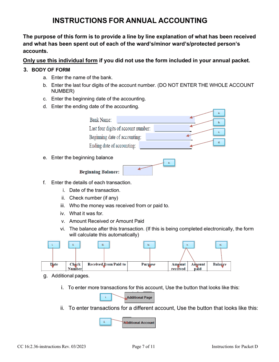 Instructions for Form CC16:2.36 Packet D - Nebraska, Page 7