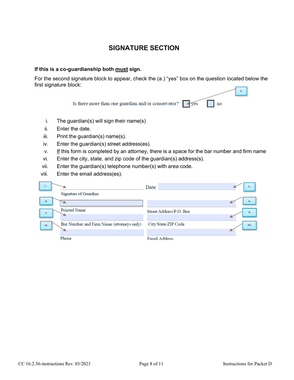 Instructions for Form CC16:2.36 Packet D - Nebraska, Page 8