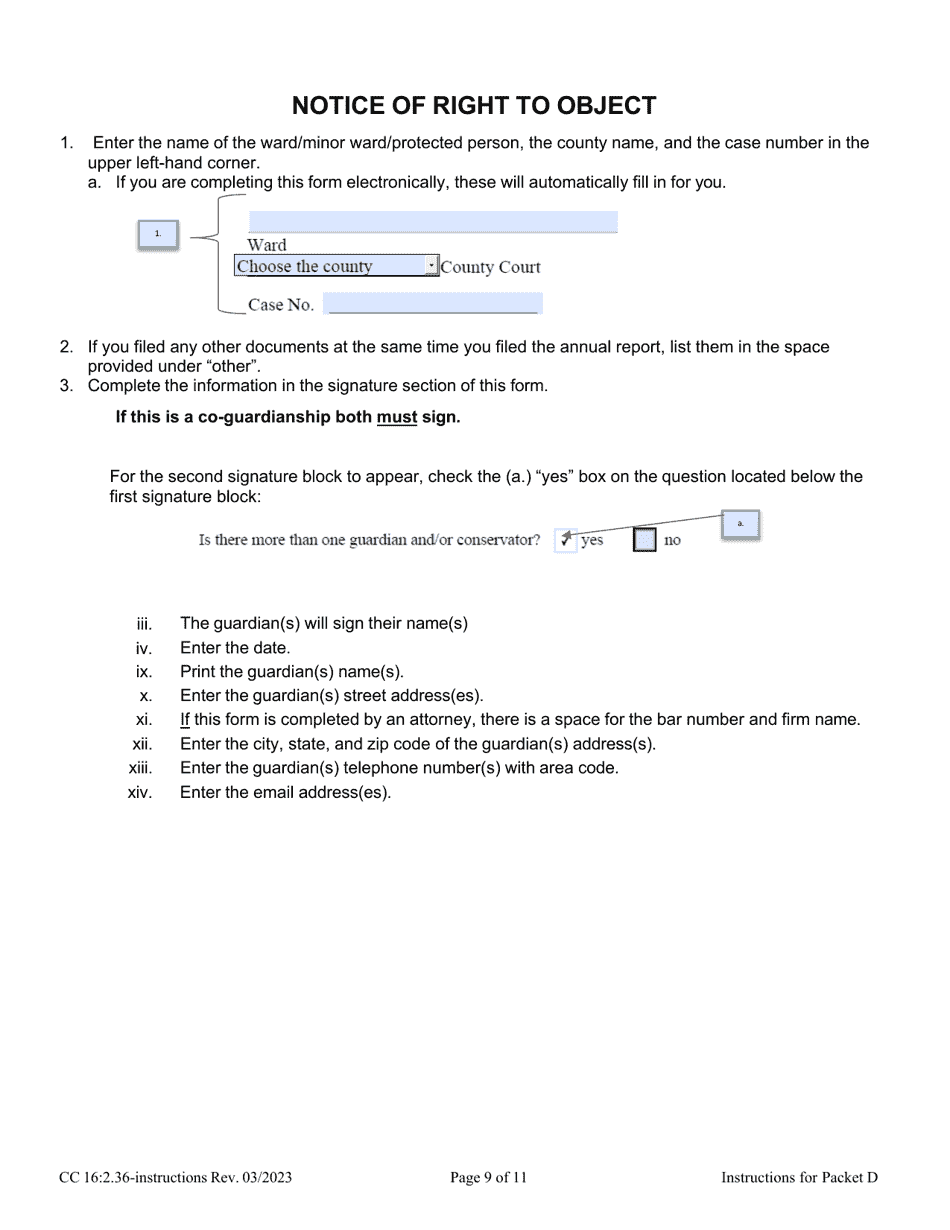 Instructions for Form CC16:2.36 Packet D - Nebraska, Page 9