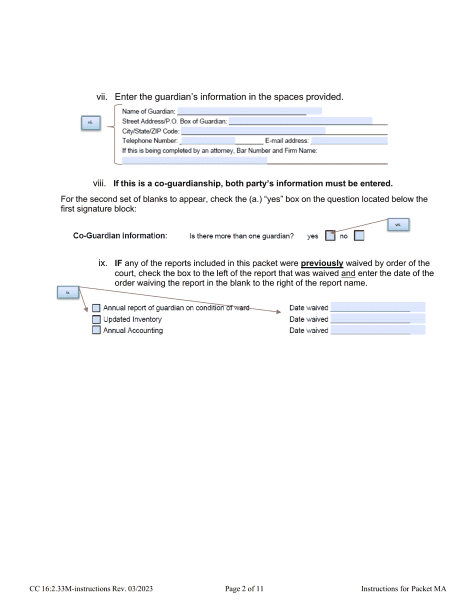 Instructions for Form 16:2.33M Packet Ma - Nebraska, Page 2