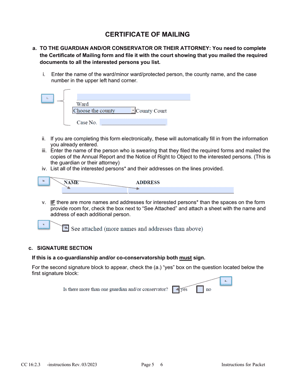 Instructions for Form CC16:2.3 Packet Me - Nebraska, Page 5