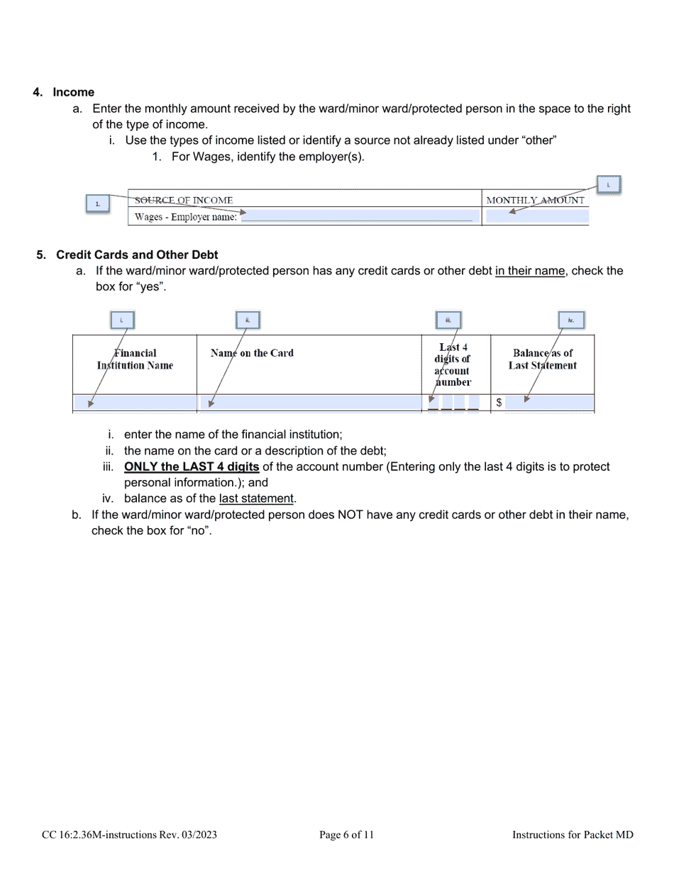 Instructions for Form CC16:2.36M Packet Md - Nebraska, Page 6