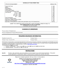 Food Establishment Permit Application - Suffolk County, New York, Page 2