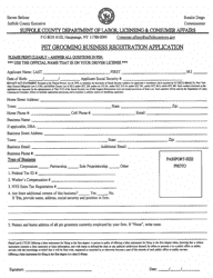 Pet Grooming Business Registration Application - Suffolk County, New York, Page 2