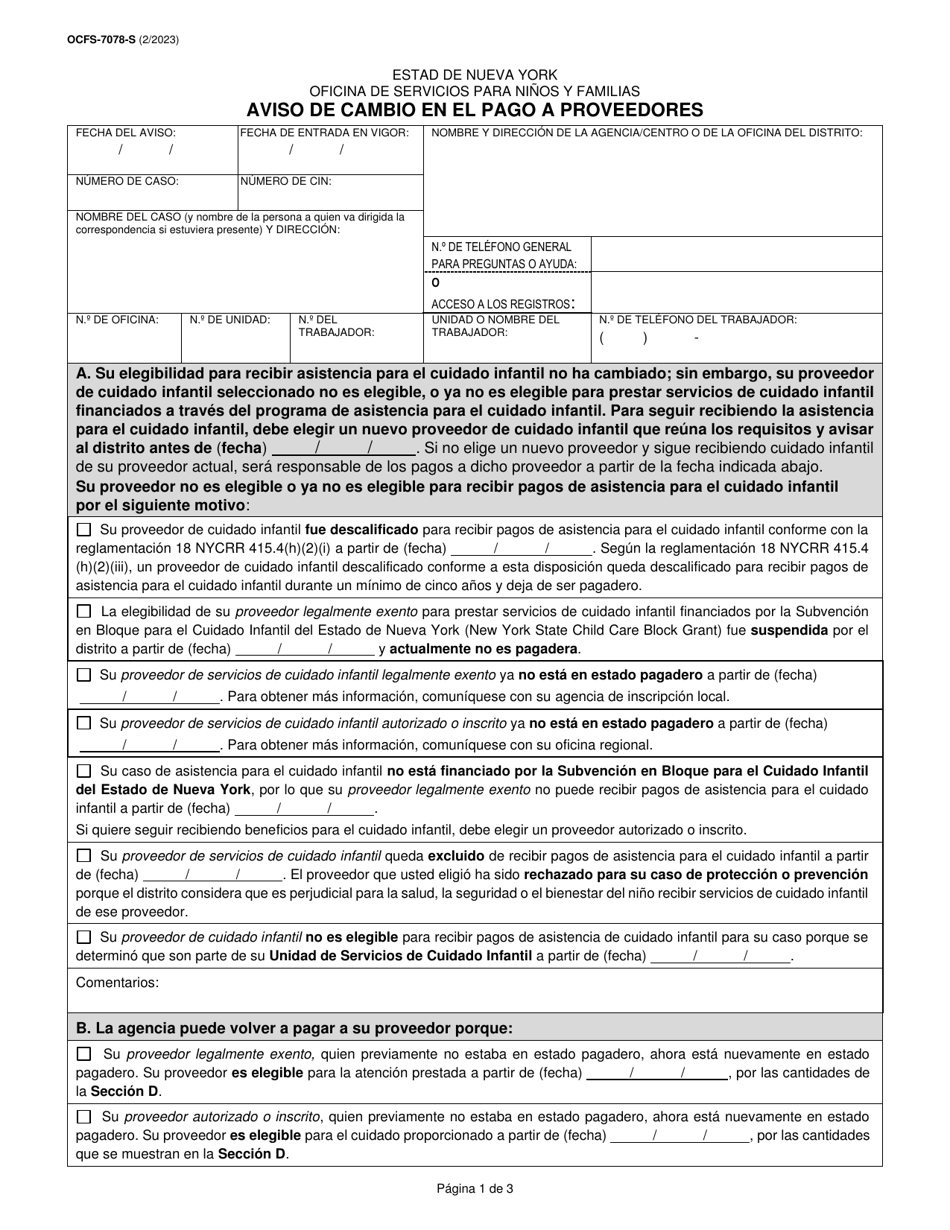 Ocfs 70790 Form.pdf Formulario OCFS-7078-S - Fill Out, Sign Online and Download Printable ...