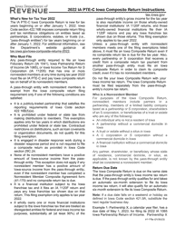 Document preview: Instructions for Form IA PTE-C, 41-174 Iowa Composite Return - Iowa