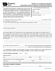 Document preview: Form 56-065 Petition to Local Board of Review - Equalization Session: Special or Alternative Method - Iowa