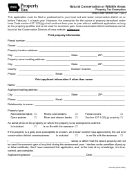 Document preview: Form 54-010 Natural Conservation or Wildlife Areas Property Tax Exemption - Iowa