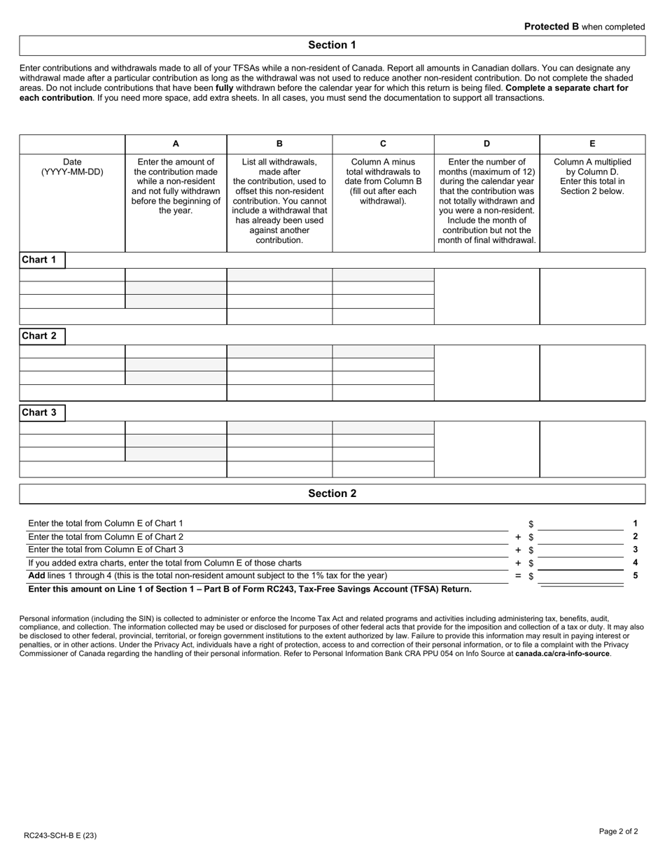 Form RC243 Schedule B Download Fillable PDF Or Fill Online Non-resident ...