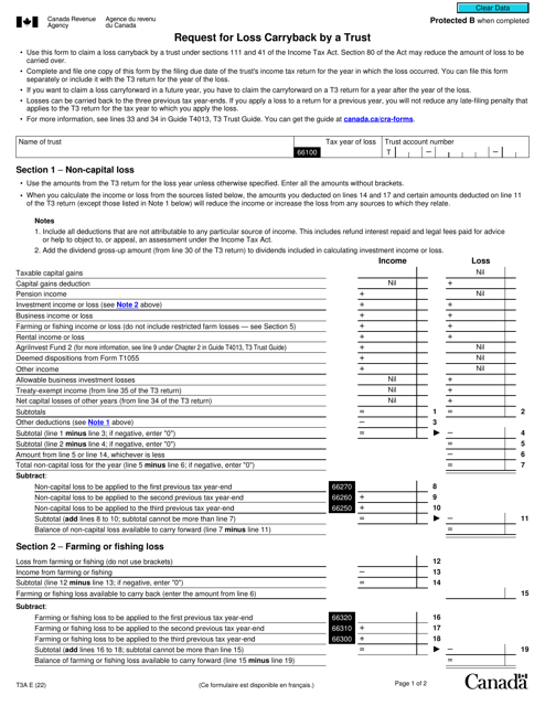 Form T3A  Printable Pdf