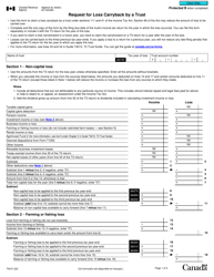 Form T3A Request for Loss Carryback by a Trust - Canada