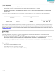Form L100-1 Luxury Tax Exemption Certificate for Subject Vehicles - Canada, Page 2