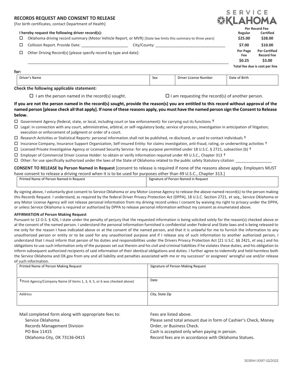 Form 303RM 0097 - Fill Out, Sign Online and Download Printable PDF ...