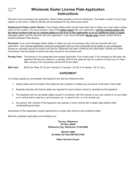 Form 795-B Wholesale Dealer License Plate Application - Oklahoma, Page 2