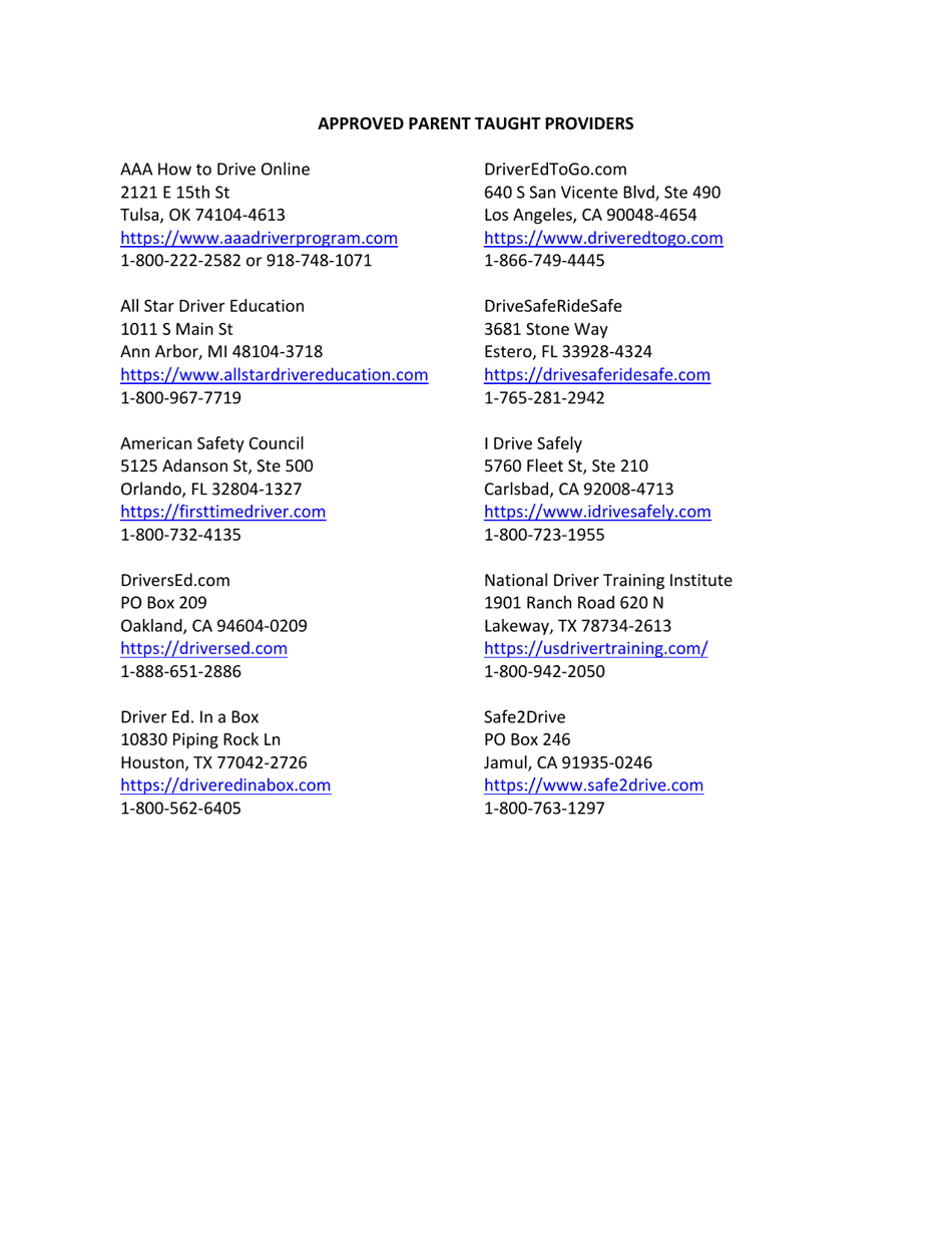 Parent Taught Driver Education Application - Oklahoma, Page 3