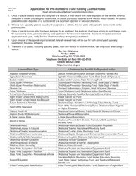 Form 710-A Special License Plate Application for Pre-numbered Fund Raising Plates - Oklahoma, Page 2