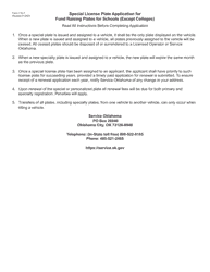 Form 716-T Special License Plate Application for Fund Raising Plates for Schools (Except Colleges) - Oklahoma, Page 2