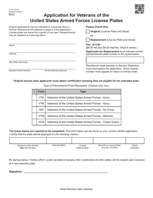 Form 751-M  Printable Pdf