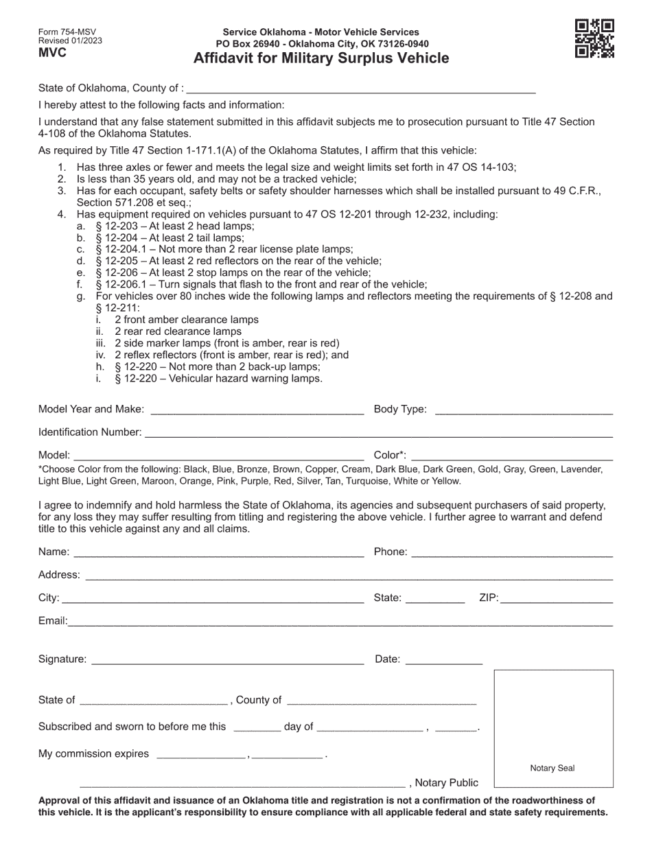Form 754MSV Fill Out, Sign Online and Download Fillable PDF