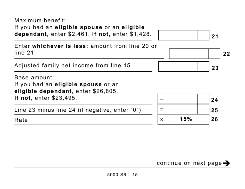 Form 5005-S6 Schedule 6 Canada Workers Benefit - Large Print - Canada, Page 15