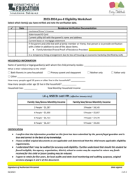 La 4 and Nsecd Eligibility Worksheet - Louisiana, Page 2