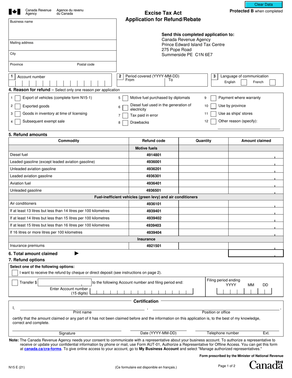 form-n15-download-fillable-pdf-or-fill-online-excise-tax-act