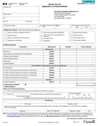 Form N15 Excise Tax Act - Application for Refund/Rebate - Canada