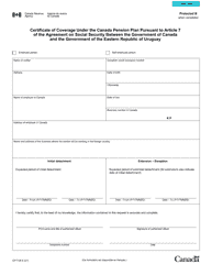 Form CPT136 Certificate of Coverage Under the Canada Pension Plan Pursuant to Article 7 of the Agreement on Social Security Between the Government of Canada and the Government of the Eastern Republic of Uruguay - Canada, Page 2