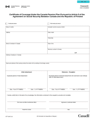 Form CPT128 Certificate of Coverage Under the Canada Pension Plan Pursuant to Article 5 of the Agreement on Social Security Between Canada and the Republic of Finland - Canada, Page 2