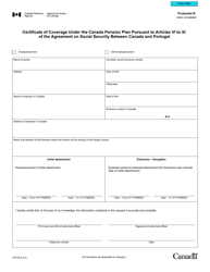 Form CPT55 Certificate of Coverage Under the Canada Pension Plan Pursuant to Articles VI to XI of the Agreement on Social Security Between Canada and Portugal - Canada, Page 2