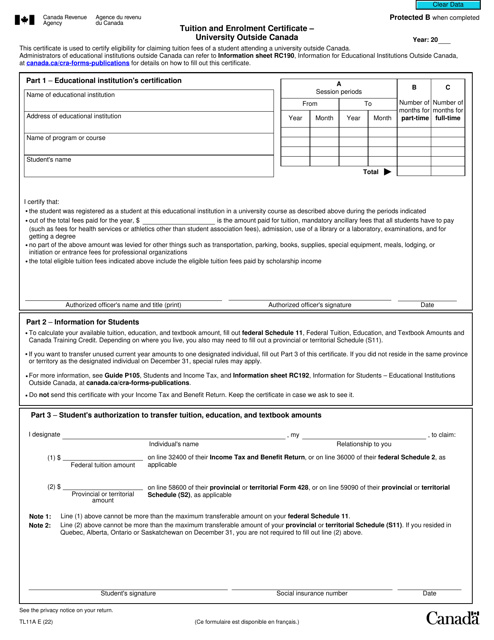 Form TL11A  Printable Pdf