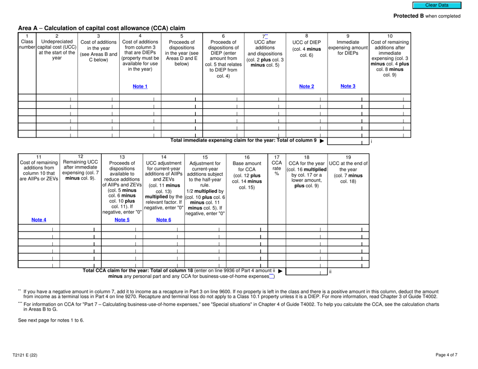Form T2121 Statement of Fishing Activities - Canada, Page 4