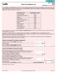 Document preview: Form 5011-C1 (YT432) Yukon First Nations Tax - Canada, 2022