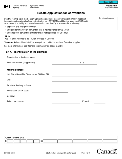 Form GST386  Printable Pdf
