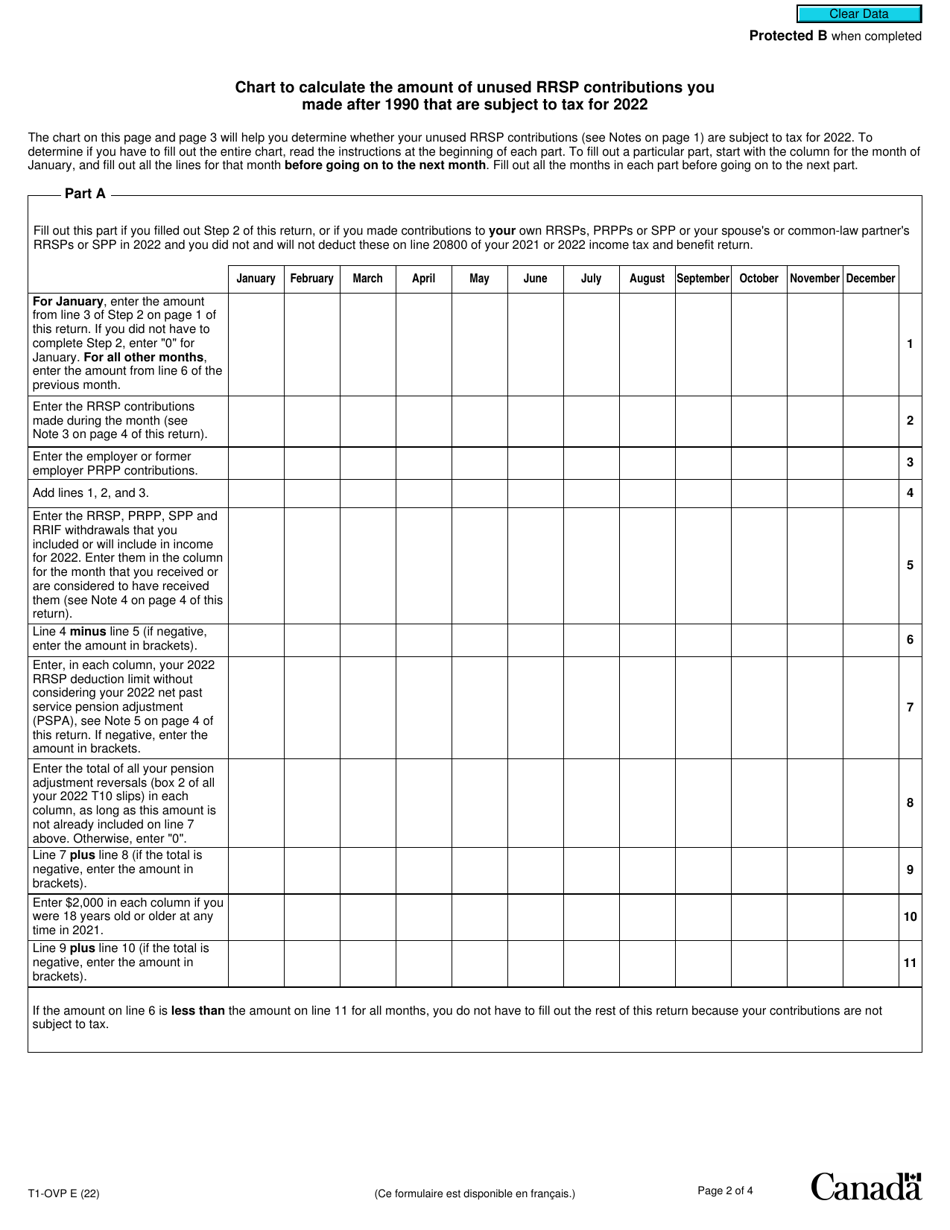 Form T1-OVP Download Fillable PDF or Fill Online Individual Tax Return ...