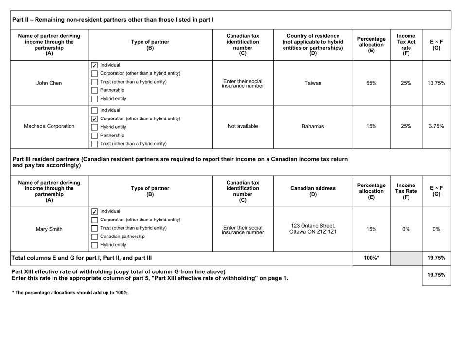 Form NR302 Declaration of Eligibility for Benefits (Reduced Tax) Under a Tax Treaty for a Partnership With Non-resident Partners - Canada, Page 10
