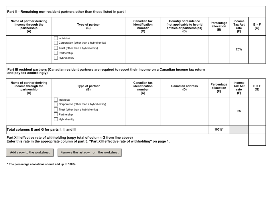 Form NR302 Declaration of Eligibility for Benefits (Reduced Tax) Under a Tax Treaty for a Partnership With Non-resident Partners - Canada, Page 5