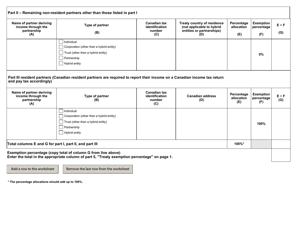 Form NR302 Declaration of Eligibility for Benefits (Reduced Tax) Under a Tax Treaty for a Partnership With Non-resident Partners - Canada, Page 7