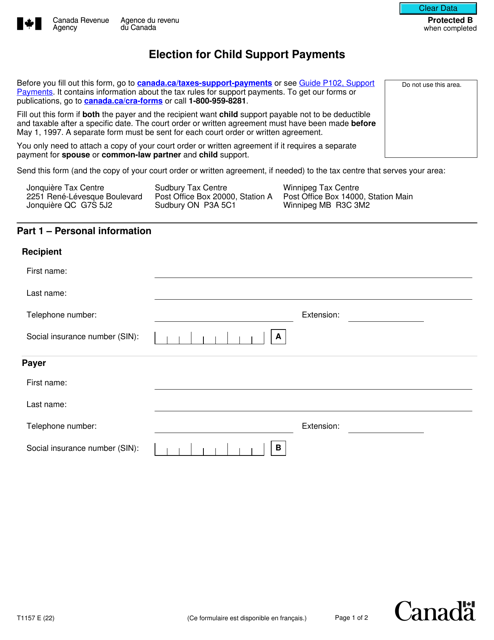 Form T1157  Printable Pdf