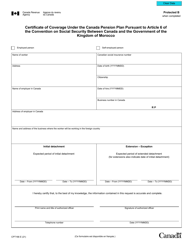 Form CPT166 Certificate of Coverage Under the Canada Pension Plan Pursuant to Article 6 of the Convention on Social Security Between Canada and the Government of the Kingdom of Morocco - Canada, Page 2