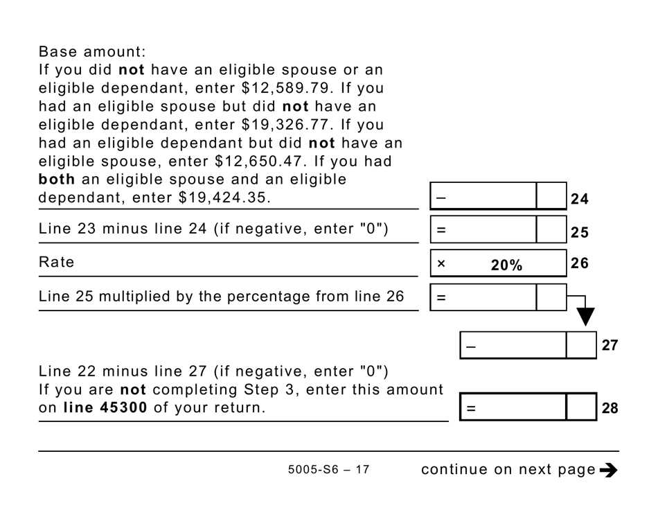 Form 5005-S6 Schedule 6 Canada Workers Benefit (For Qc Only) (Large Print) - Canada, Page 17