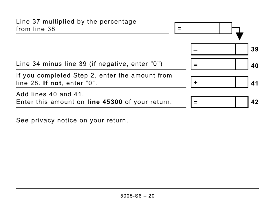 Form 5005-S6 Schedule 6 Canada Workers Benefit (For Qc Only) (Large Print) - Canada, Page 20