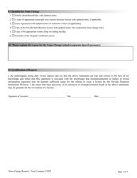 Name Change Request for Trust Companies - Nevada, Page 3