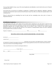 Financial Institutions Application for Renewal of Bank License - Nevada, Page 4