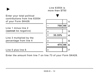 Form 5008-D Worksheet SK428 Saskatchewan (Large Print) - Canada, Page 12